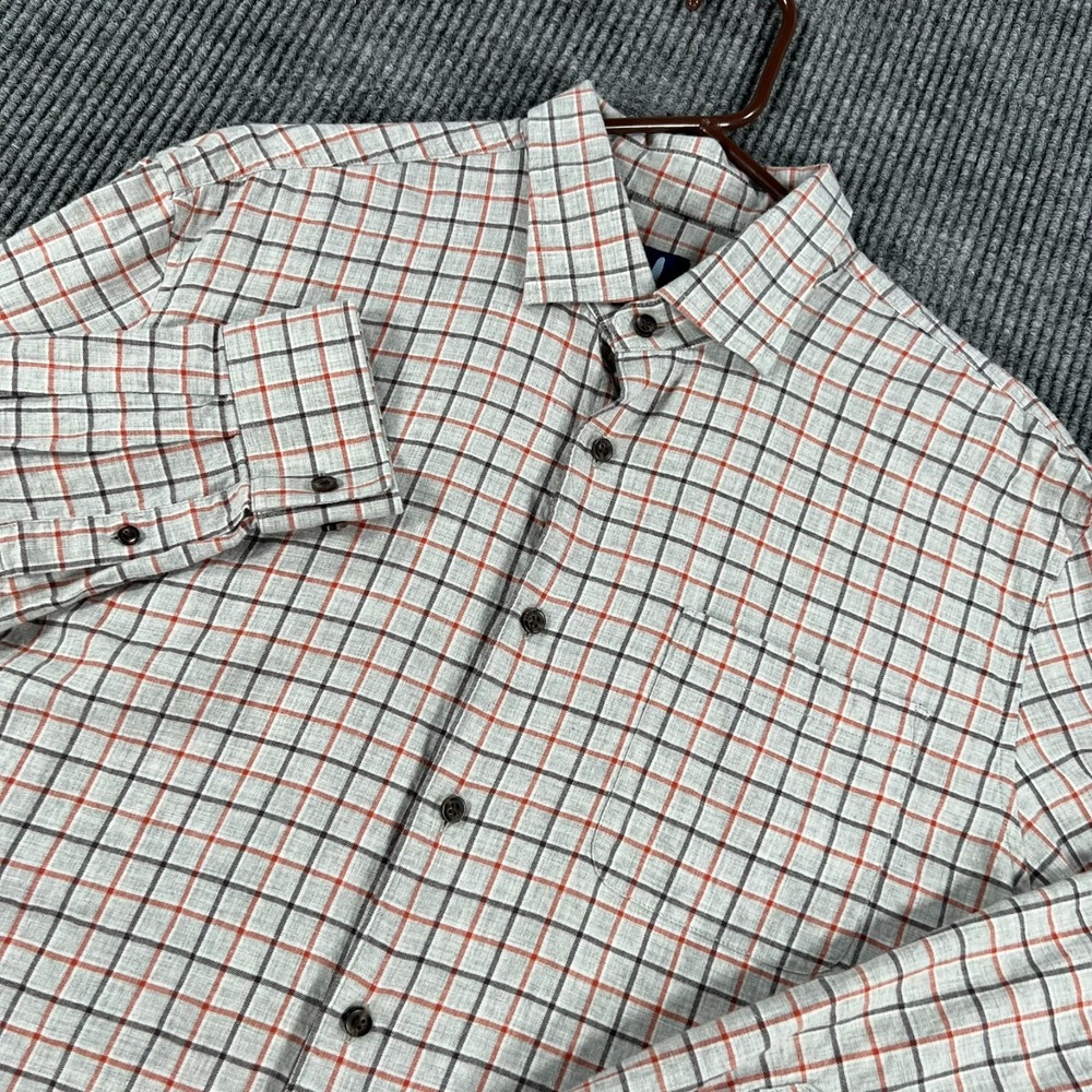 Johnnie O Shirt Mens XL Extra Large Gray Check Long Sleeve Button Up Casual